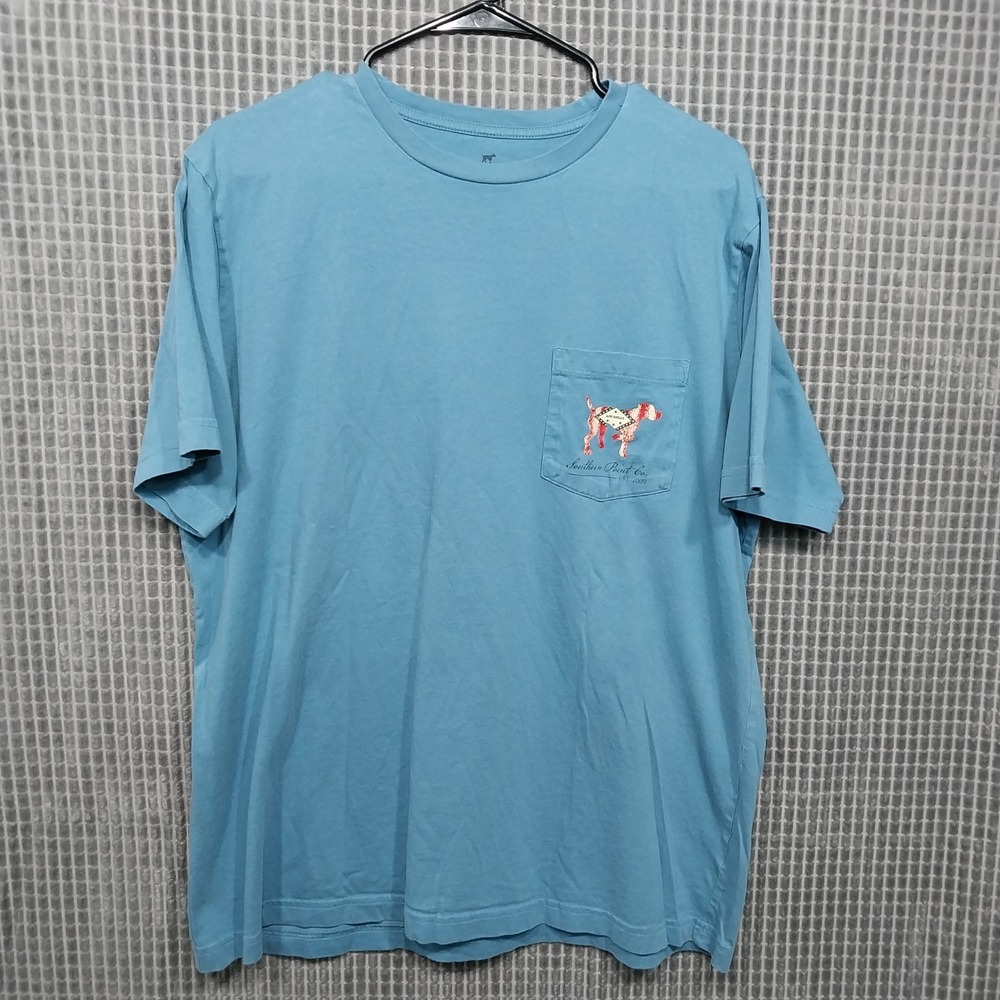 Southern Point Co. Pocket Tee Arkansas State Flag Graphic Mens Large Blue